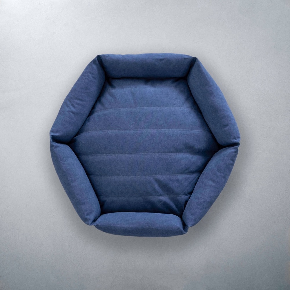 NWT Velvet Hippo Canvas Hex Cushion in Ocean, Unopened Original Box, Size M